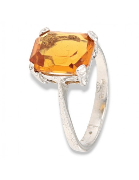 ANELLO ARGENTO RODIATO INIZIALE M E SMALTO PANNA [0ca87fc3]