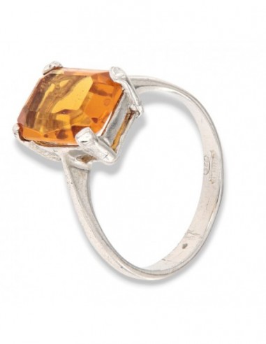 ANELLO ARGENTO RODIATO INIZIALE M E SMALTO PANNA [e4013815]