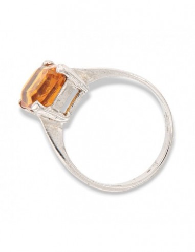 ANELLO ARGENTO RODIATO INIZIALE M E SMALTO PANNA [531cf911]