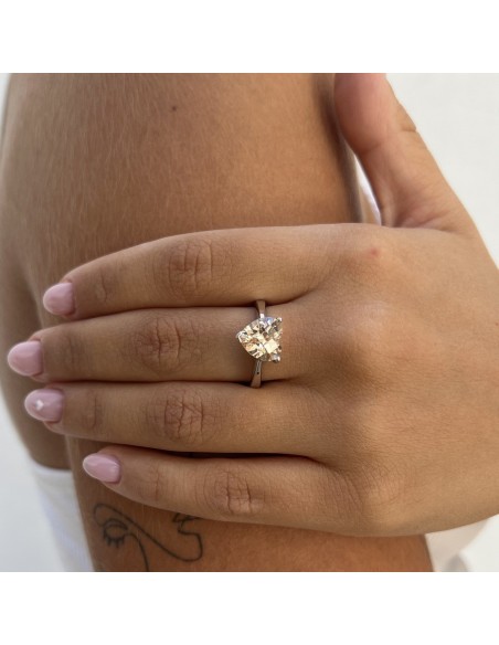 Anello Argento Rodiato Solitario Cuore Zircone [dfb9d70d]