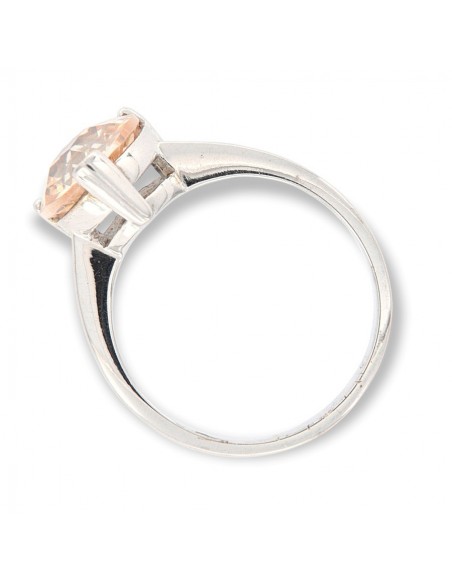 Anello Argento Rodiato Solitario Cuore Zircone [dae99013]