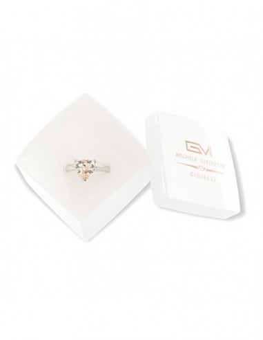 Anello Argento Rodiato Solitario Cuore Zircone [b4d2121a]