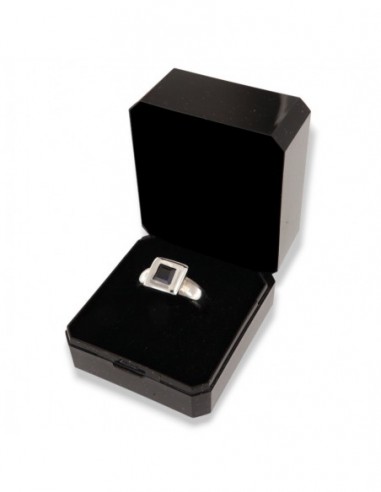 Anello Argento Rodiato Zircone Blu Quadrato [82ef6617]