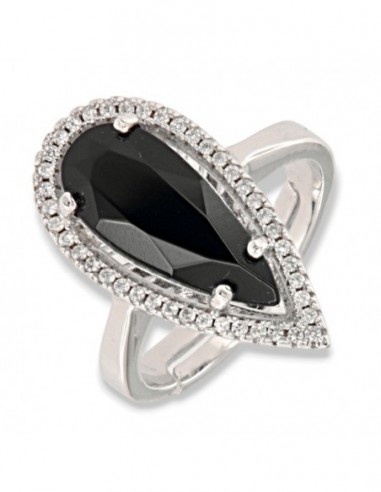 Anello Argento Rodiato Principessa Nera 7x17 [c38c19d2]
