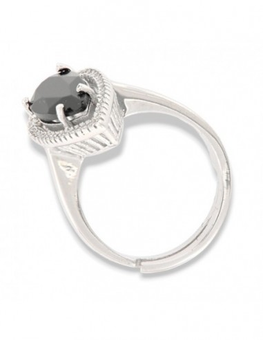 Anello Argento Rodiato Principessa Nera 7x17 [71c19fc8]