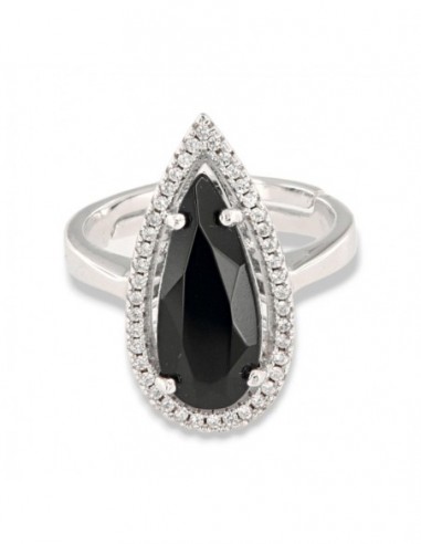 Anello Argento Rodiato Principessa Nera 7x17 [a8e7dcc5]