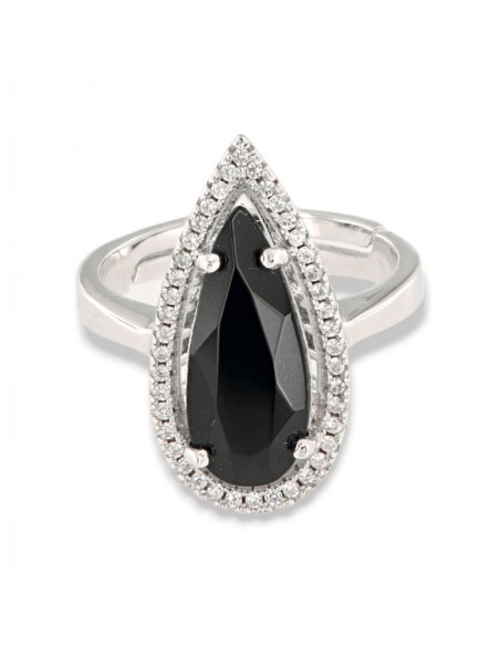 Anello Argento Rodiato Principessa Nera 7x17 [a8e7dcc5]