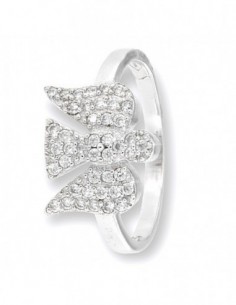 Anello Argento Rodiato Angelo Zirconi Pavè [b42b4c67]