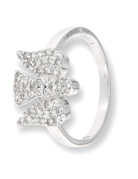Anello Argento Rodiato Angelo Zirconi Pavè [ba85faa8]