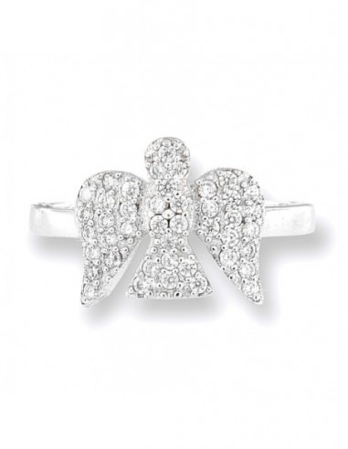 Anello Argento Rodiato Angelo Zirconi Pavè [d4be78a1]