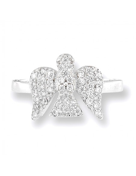 Anello Argento Rodiato Angelo Zirconi Pavè [d4be78a1]