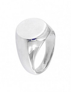 Anello Argento Rodiato Chevalier Scudo Tondo [bbdb8545]