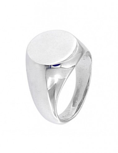 Anello Argento Rodiato Chevalier Scudo Tondo [bbdb8545]