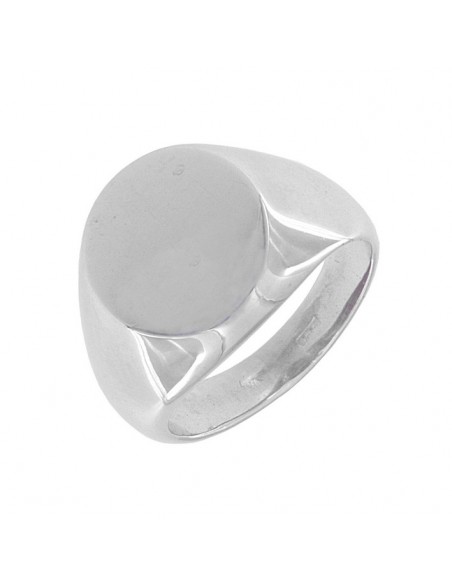 Anello Argento Rodiato Chevalier Scudo Tondo [001da0b9]