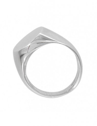 Anello Argento Rodiato Chevalier Scudo Tondo [b25026a3]