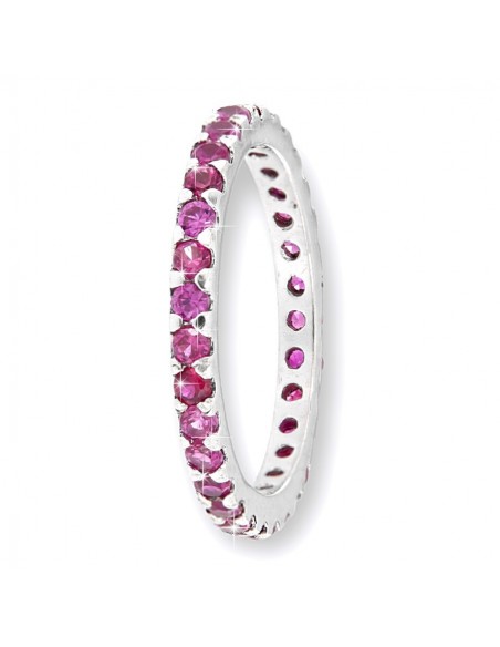Anello Argento Rodiato Eternity Zirconi Viola 2MM [17c4dd9c]