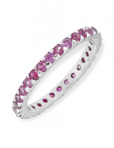 Anello Argento Rodiato Eternity Zirconi Viola 2MM [f6f65973]