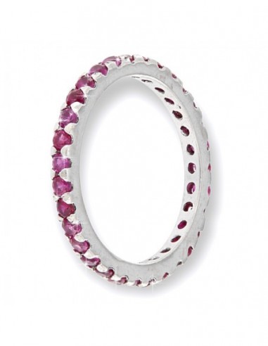 Anello Argento Rodiato Eternity Zirconi Viola 2MM [f3a61e6d]