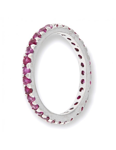 Anello Argento Rodiato Eternity Zirconi Viola 2MM [f3a61e6d]