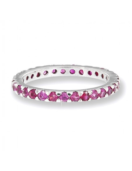 Anello Argento Rodiato Eternity Zirconi Viola 2MM [9d9d9c64]