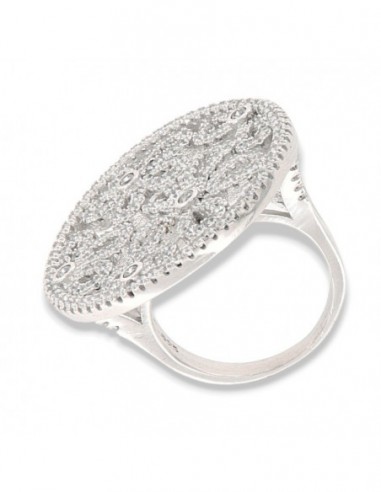 Anello Argento Rodiato Chevalier Fiori Zirconi [ccc05f85]
