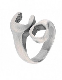 ANELLO ARGENTO BRUNITO CHIAVE INGLESE IDRAULICO [c1cb71f0]