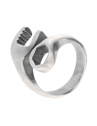 ANELLO ARGENTO BRUNITO CHIAVE INGLESE IDRAULICO [ba1ee412]