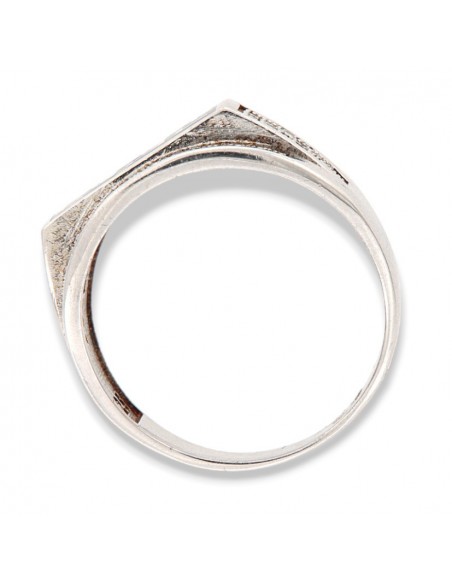 Anello Argento Rodiato FIle Zirconi Greca Smaltata [2a09a809]