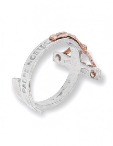 ANELLO ARGENTO RODIATO CROCE CON GESU' IN RILIEVO [3037a706]