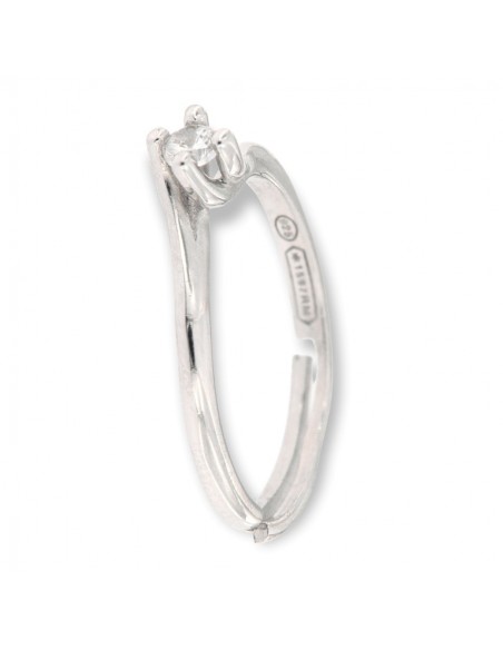 Anello Argento Rodiato Solitario Zircone 3 MM [eca6b153]