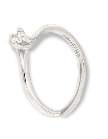 Anello Argento Rodiato Solitario Zircone 3 MM [f92246f6]