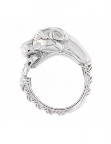 Anello Argento Rodiato Pantera Liscia Con Zirconi [4be86c34]