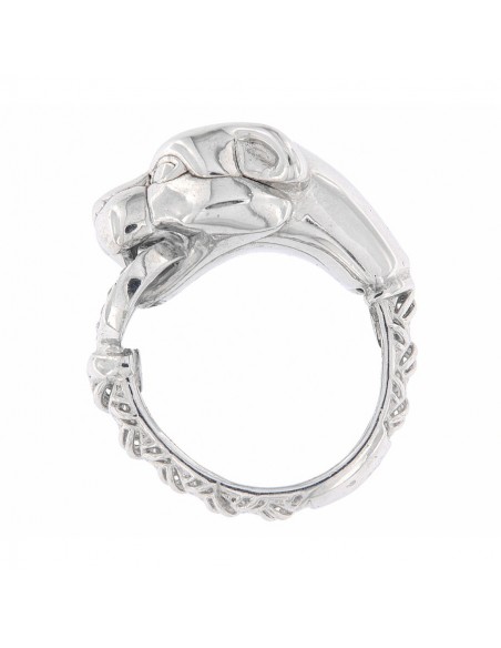 Anello Argento Rodiato Pantera Liscia Con Zirconi [4be86c34]
