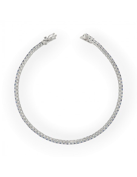 Bracciale Argento Tennis Zirconi Blu 2MM 18CM [4391eb5c]