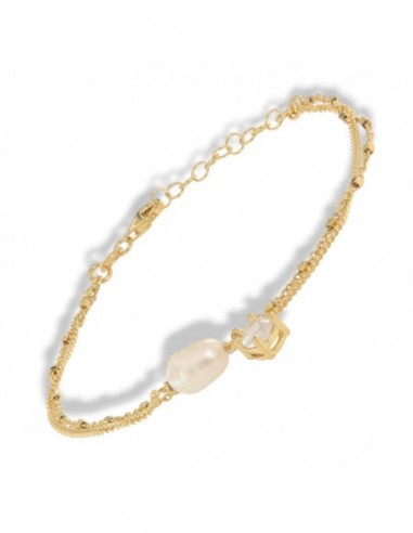 Bracciale Argento Dorato Perla Con Puntoluce Bianco [c341b68b]