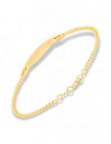 Bracciale Argento Dorato Neonato Piastra Centrale [1070667b]