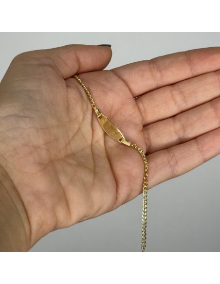 Bracciale Argento Dorato Neonato Piastra Centrale [0f770f8c]
