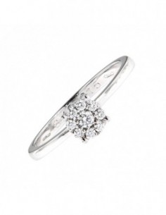 ANELLO ORO BIANCO SOLITARIO MAGIC 9 DIAMANTI 0,18 [61be7827] 2