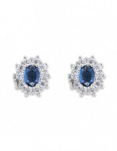 Orecchini Argento Rodiato Principessa Blu 4x3MM [faff031a]