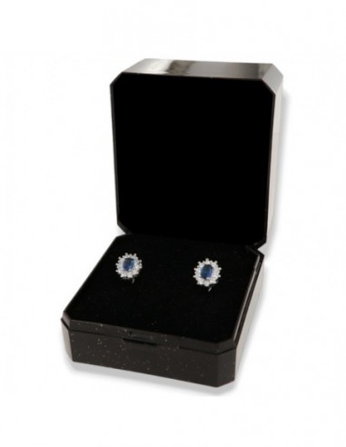 Orecchini Argento Rodiato Principessa Blu 4x3MM [2e2abc1c]
