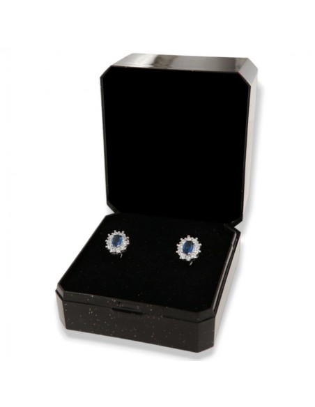 Orecchini Argento Rodiato Principessa Blu 4x3MM [2e2abc1c]