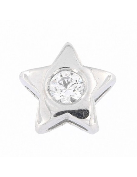 Ciondolo Oro Bianco Stella Con Zircone Centrale [536a09eb]