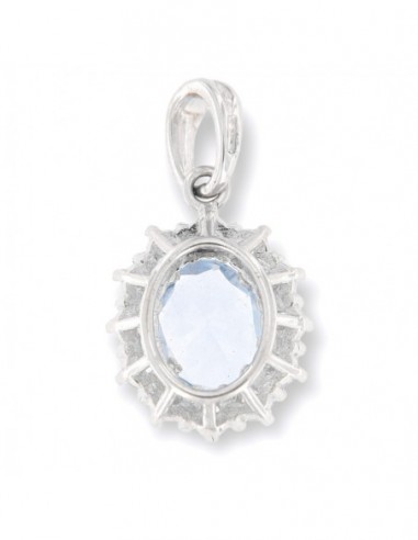 Ciondolo Oro Bianco Principessa Azzurra 8x6MM [ecec9c21]