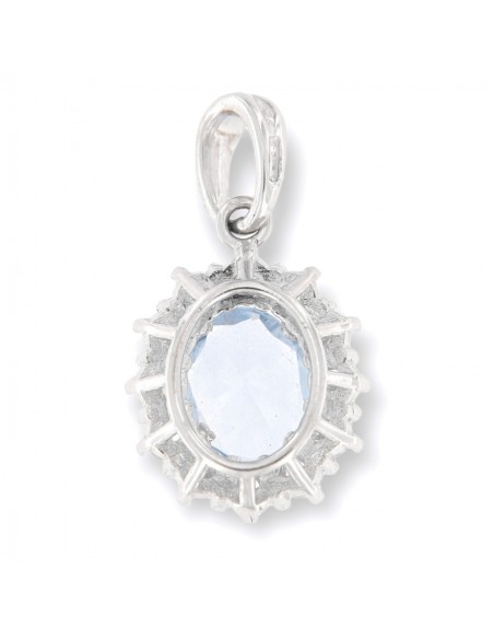 Ciondolo Oro Bianco Principessa Azzurra 8x6MM [ecec9c21]