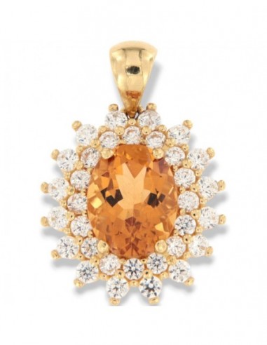 Ciondolo Oro Giallo Principessa Arancione 10x8MM [35d3b213]