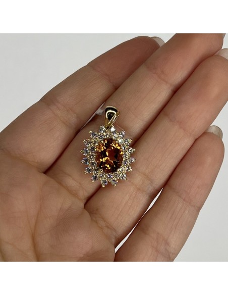 Ciondolo Oro Giallo Principessa Arancione 10x8MM [db755bcb]