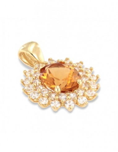 Ciondolo Oro Giallo Principessa Arancione 10x8MM [6c689acf]