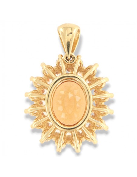 Ciondolo Oro Giallo Principessa Arancione 10x8MM [6938ddd1]