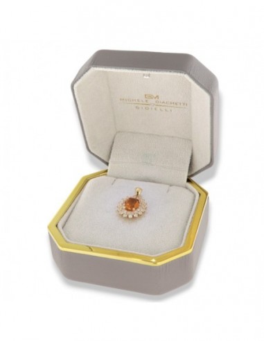 Ciondolo Oro Giallo Principessa Arancione 10x8MM [de251cd5]