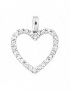 Ciondolo Oro Bianco Cuore Con ZIrconi [ee0e6090]